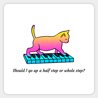 Music Theory Cat Sticker